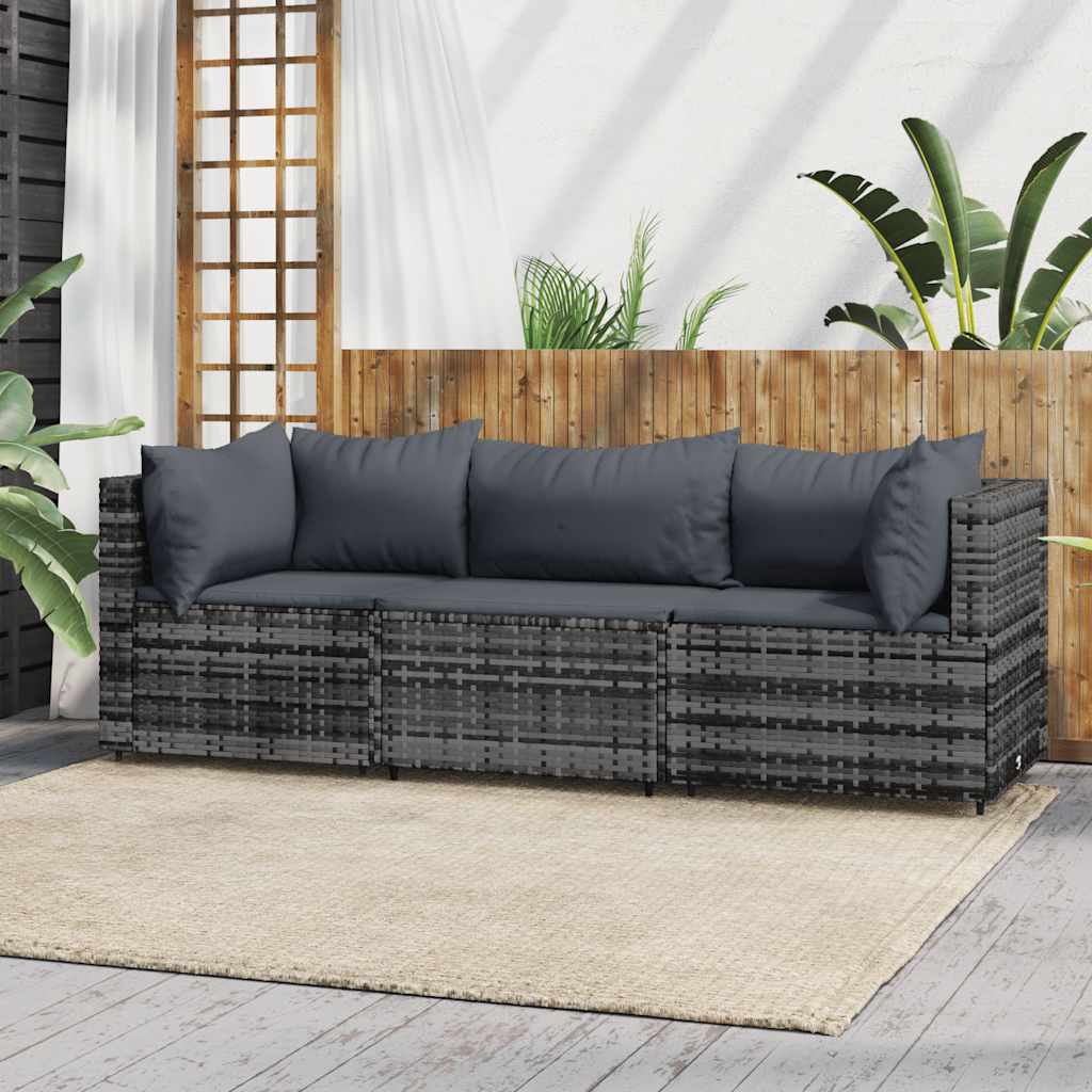 Set Mobilier De Grădină Cu Perne, 4 Piese, , Poliratan