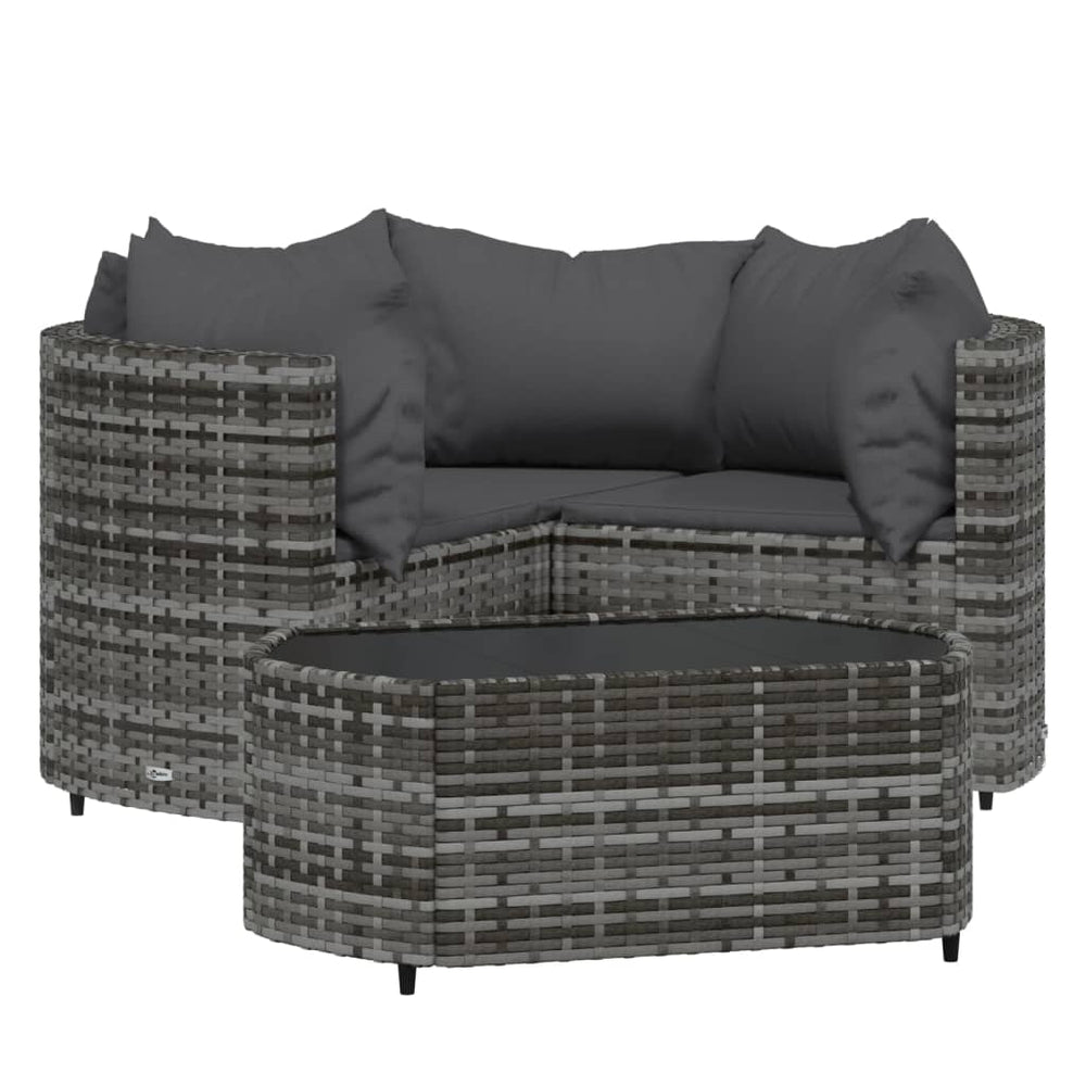 Set Mobilier De Grădină Cu Perne, 4 Piese, , Poliratan