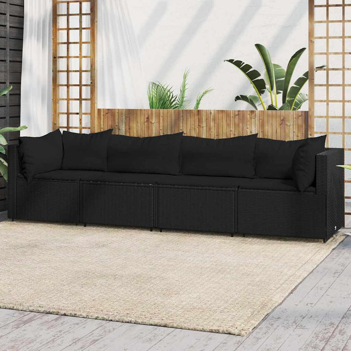Set Mobilier De Grădină Cu Perne, 4 Piese, , Poliratan