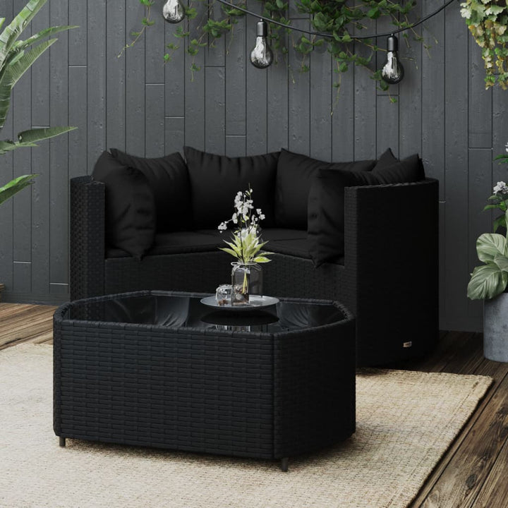 Set Mobilier De Grădină Cu Perne, 4 Piese, , Poliratan