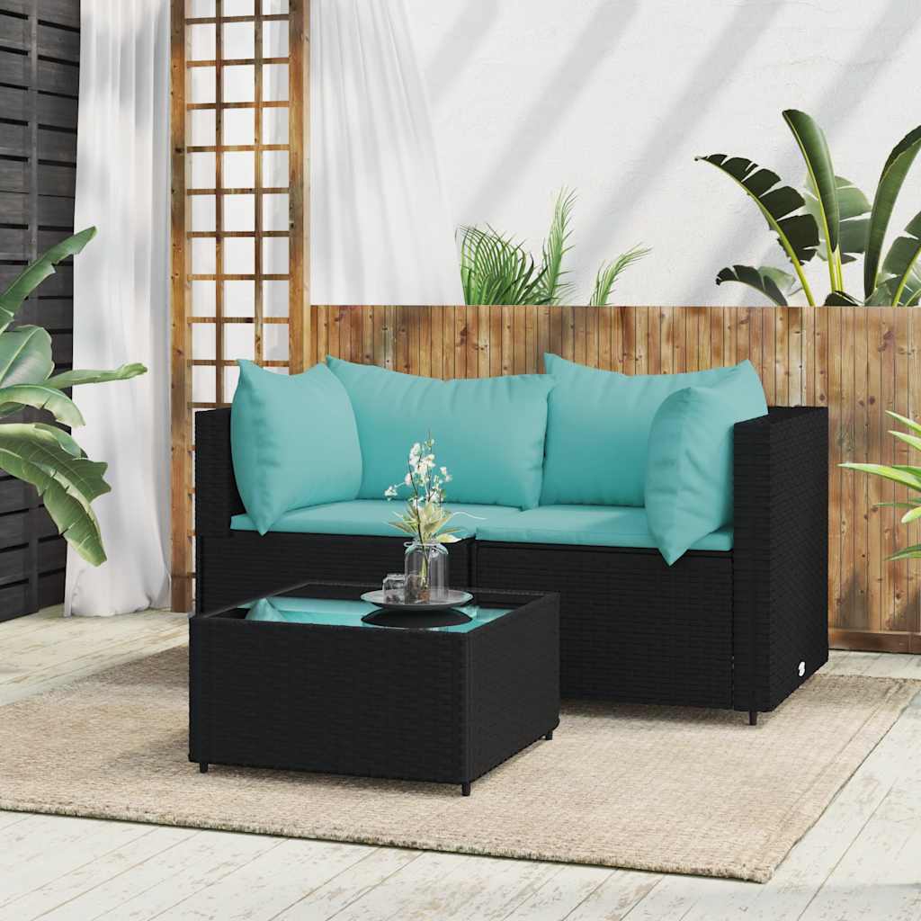 Set Mobilier De Grădină Cu Perne, 4 Piese, , Poliratan