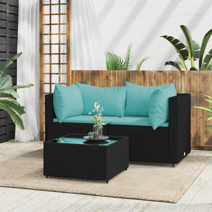 Set Mobilier De Grădină Cu Perne, 4 Piese, , Poliratan