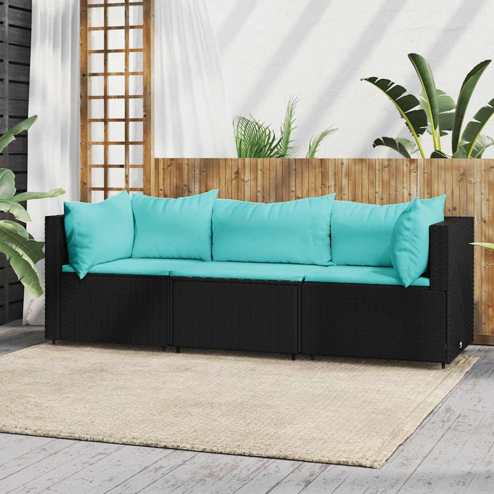 Set Mobilier De Grădină Cu Perne, 4 Piese, , Poliratan