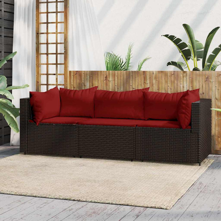 Set Mobilier De Grădină Cu Perne, 4 Piese, , Poliratan