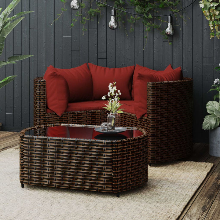 Set Mobilier De Grădină Cu Perne, 4 Piese, , Poliratan