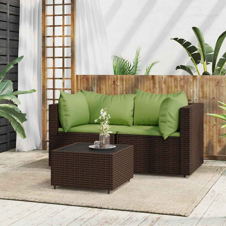 Set Mobilier De Grădină Cu Perne, 4 Piese, , Poliratan