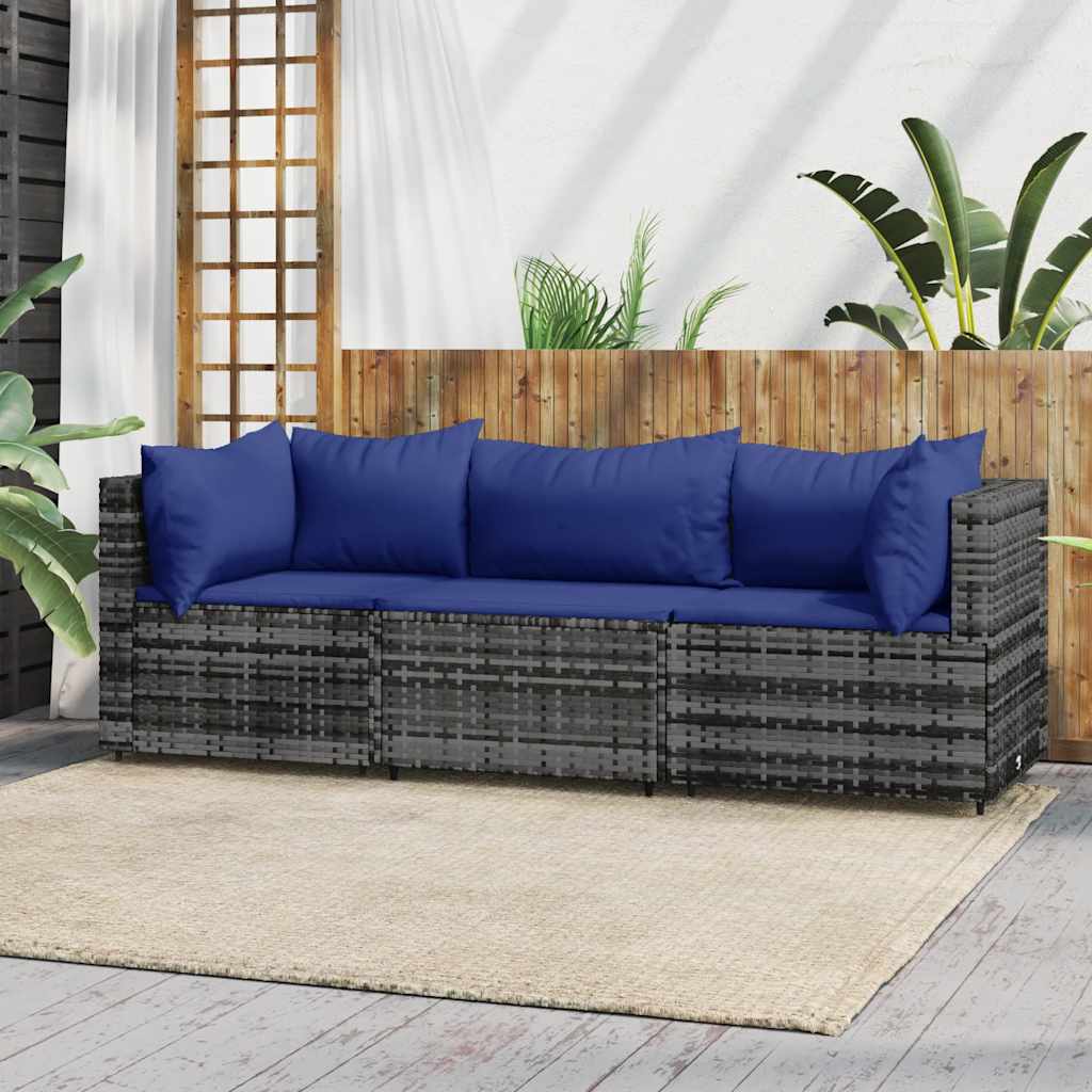 Set Mobilier De Grădină Cu Perne, 4 Piese, , Poliratan