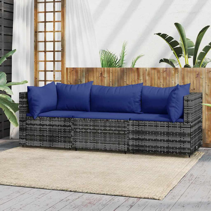 Set Mobilier De Grădină Cu Perne, 4 Piese, , Poliratan
