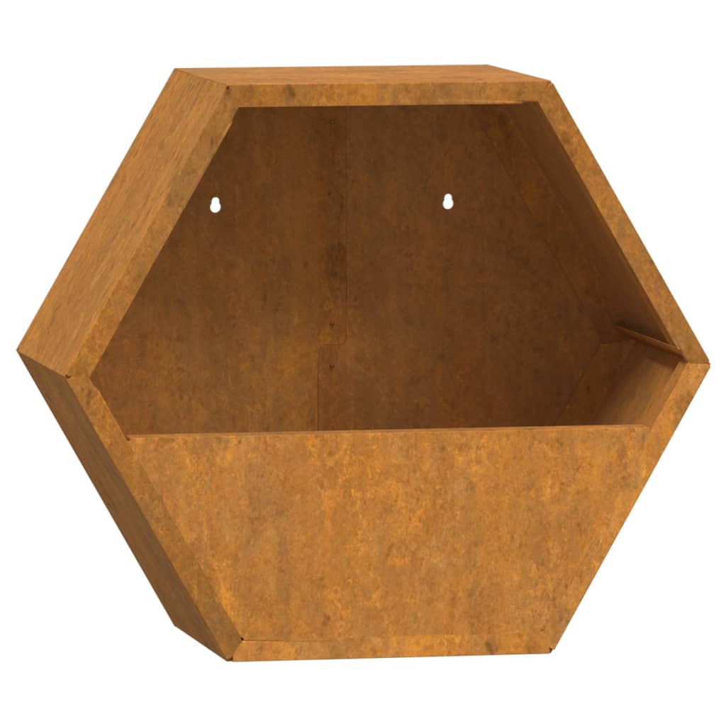 Jardiniere De Perete, 2 Buc., Ruginiu, , Oțel Corten