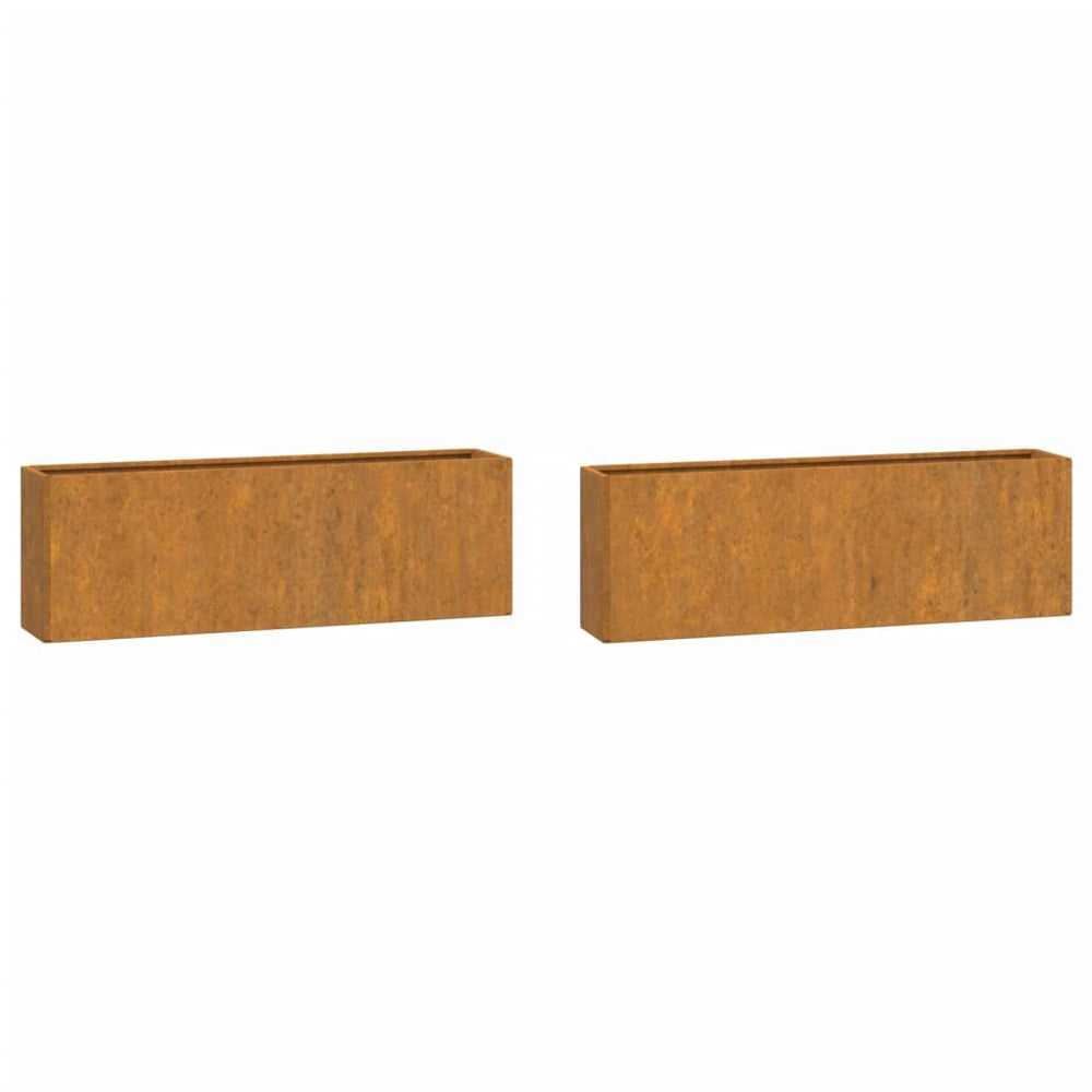Jardiniere De Perete, 2 Buc., Ruginiu, 53X10X17 Cm, Oțel Corten