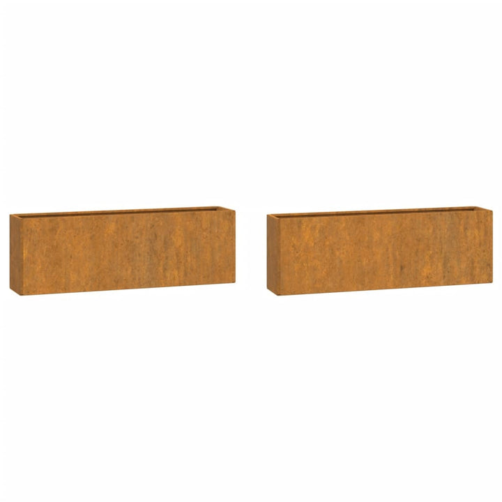Jardiniere De Perete, 2 Buc., Ruginiu, 53X10X17 Cm, Oțel Corten