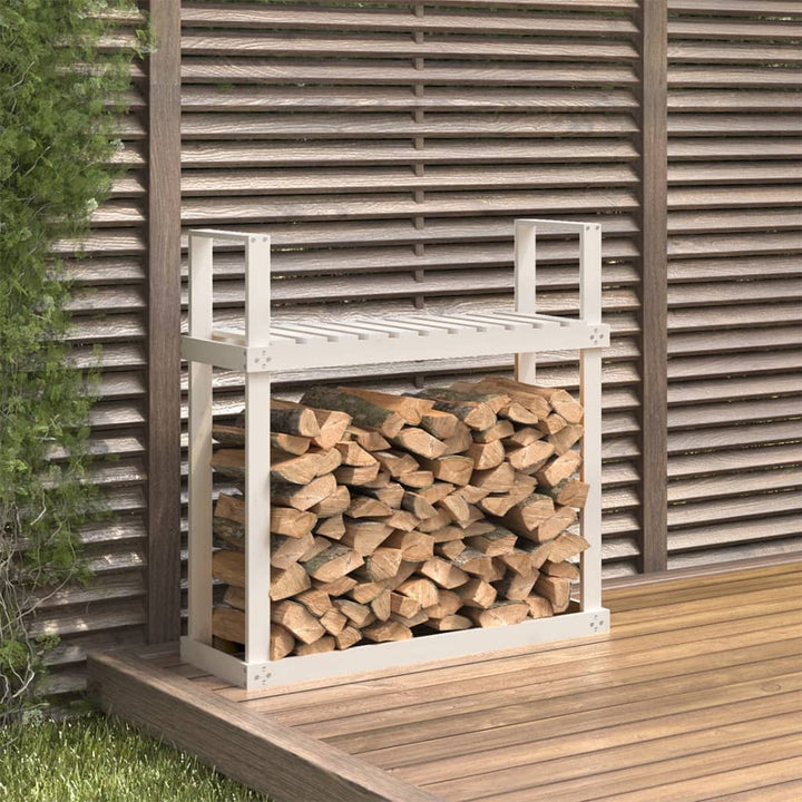 Rastel Pentru Lemne De Foc Negru 110X35X108,5 Cm Lemn Masiv Pin
