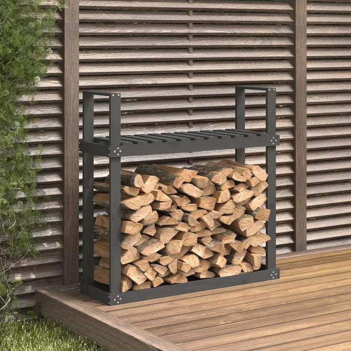 Rastel Pentru Lemne De Foc Negru 110X35X108,5 Cm Lemn Masiv Pin