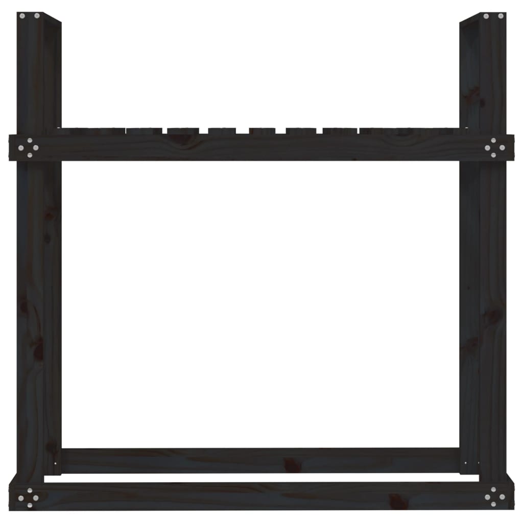 Rastel Pentru Lemne De Foc Negru 110X35X108,5 Cm Lemn Masiv Pin