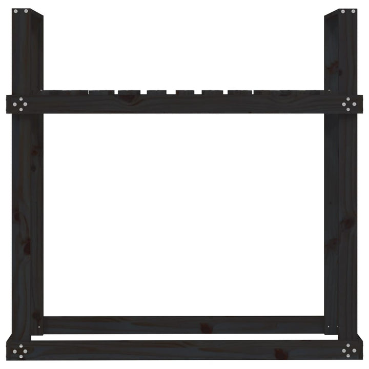 Rastel Pentru Lemne De Foc Negru 110X35X108,5 Cm Lemn Masiv Pin