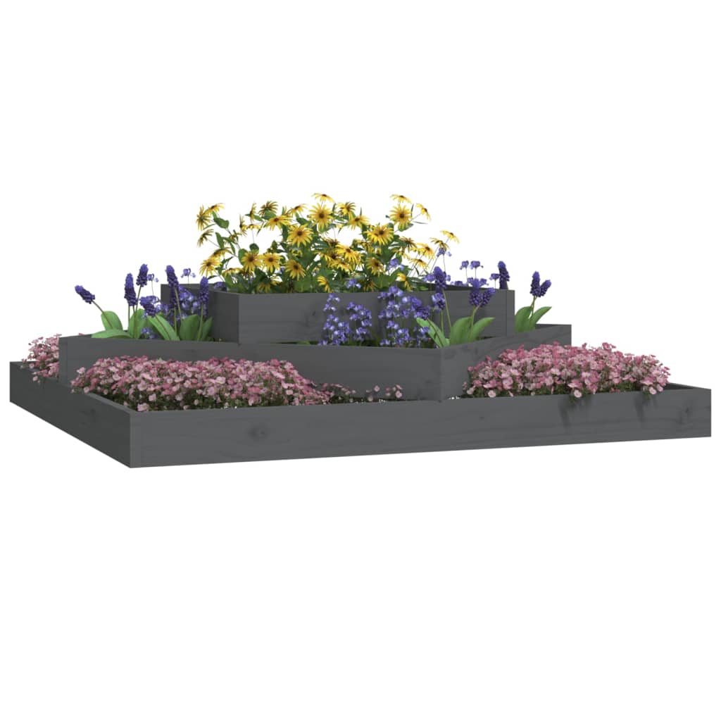 Jardinieră, Gri, , Lemn Masiv De Pin