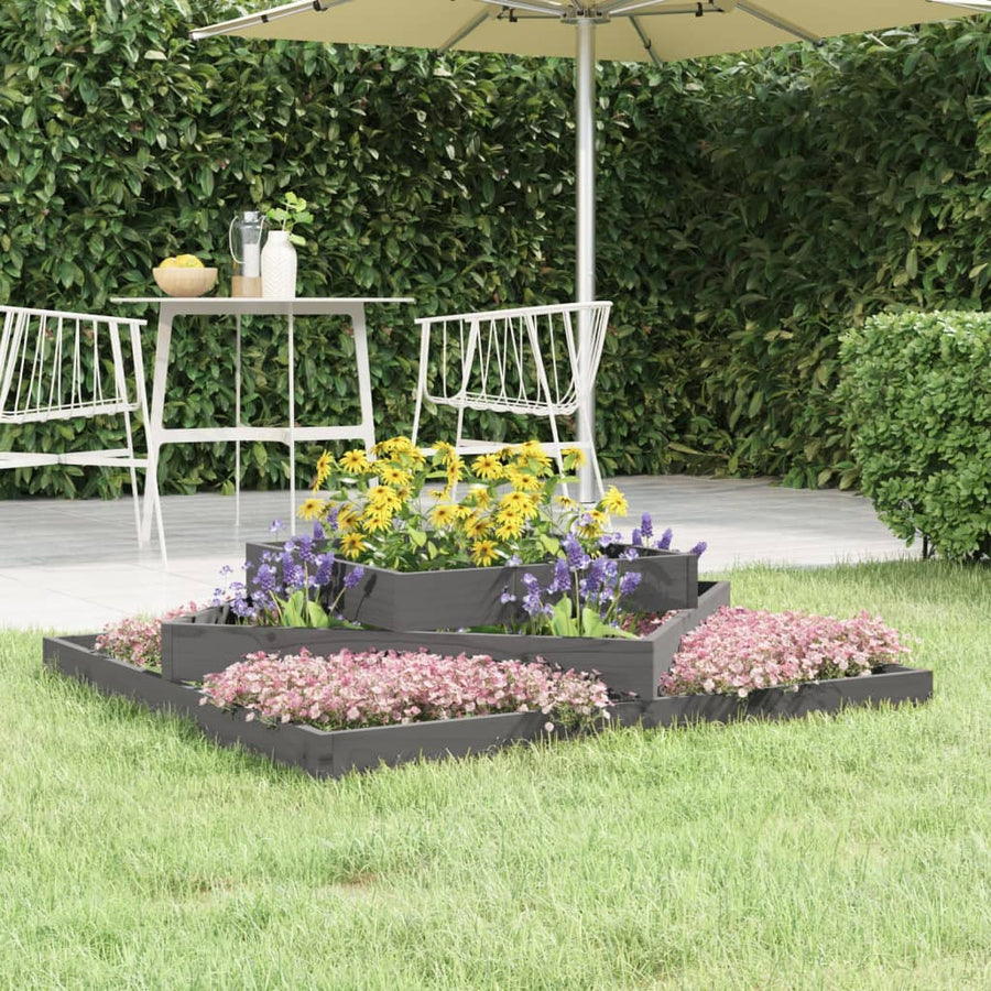 Jardinieră, Gri, , Lemn Masiv De Pin