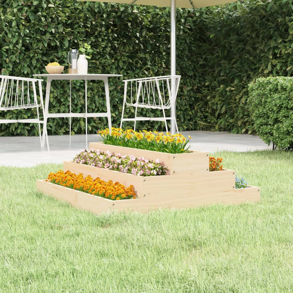 Jardinieră, Gri, , Lemn Masiv De Pin