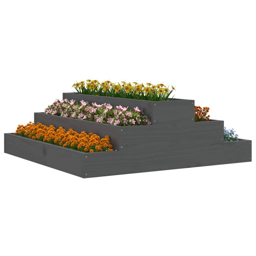 Jardinieră, Gri, , Lemn Masiv De Pin