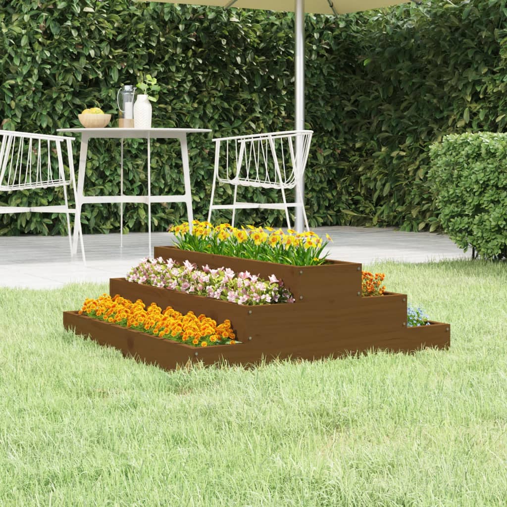 Jardinieră, Gri, , Lemn Masiv De Pin