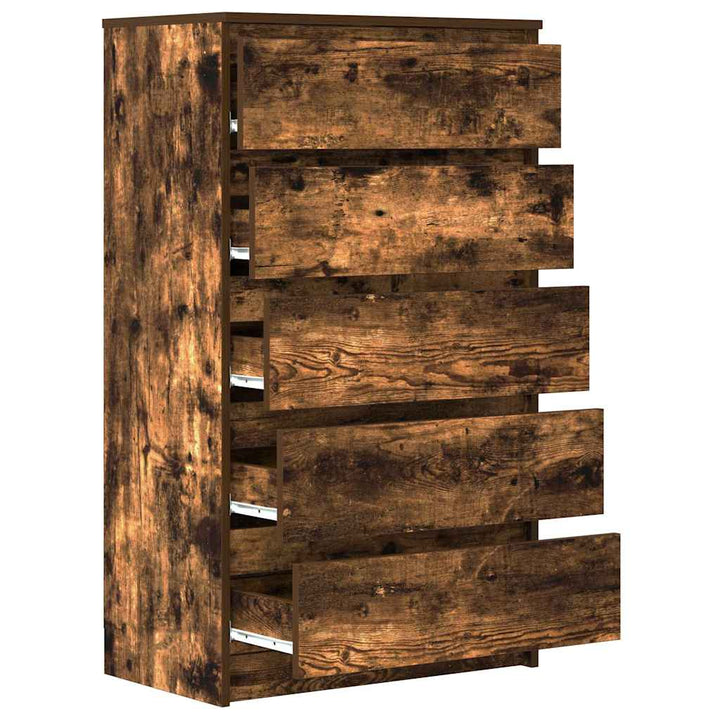 Dulap Cu Sertar, Stejar Fumuriu, 60X36X103 Cm, Lemn Prelucrat