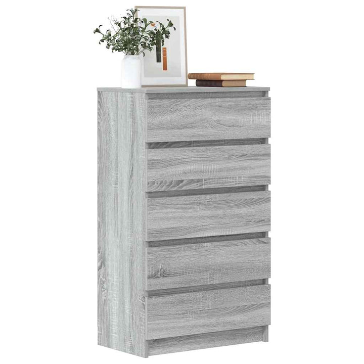 Dulap Cu Sertar, Stejar Fumuriu, 60X36X103 Cm, Lemn Prelucrat