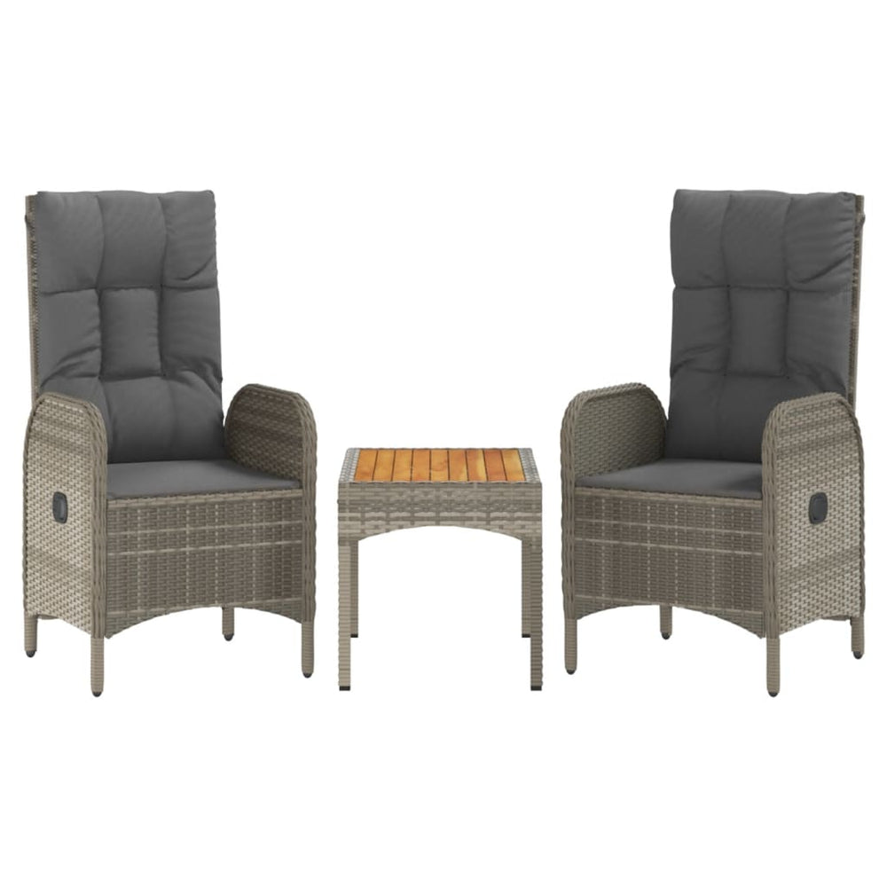 Set Mobilier De Grădină Cu Perne, 3 Piese, , Poliratan
