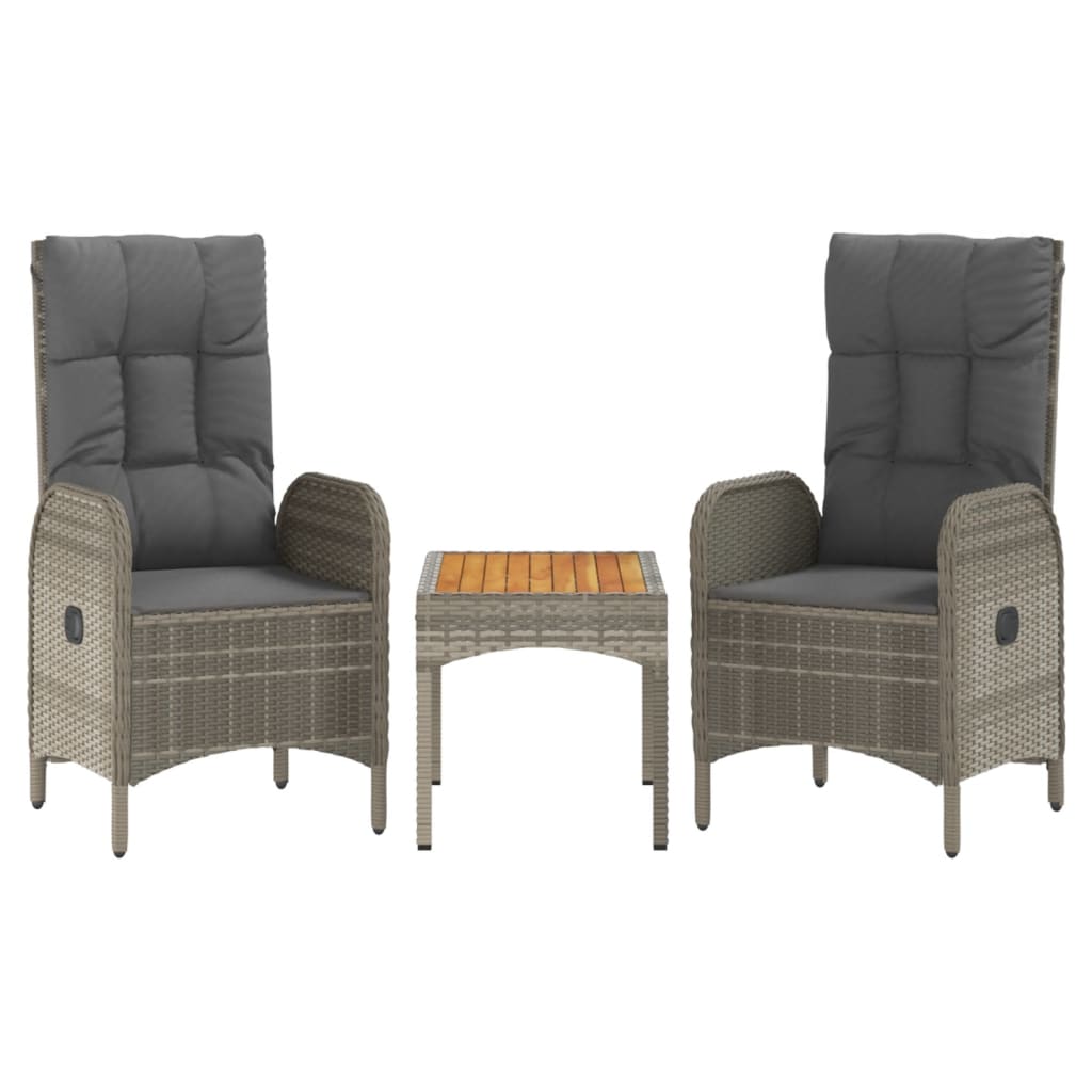 Set Mobilier De Grădină Cu Perne, 3 Piese, , Poliratan