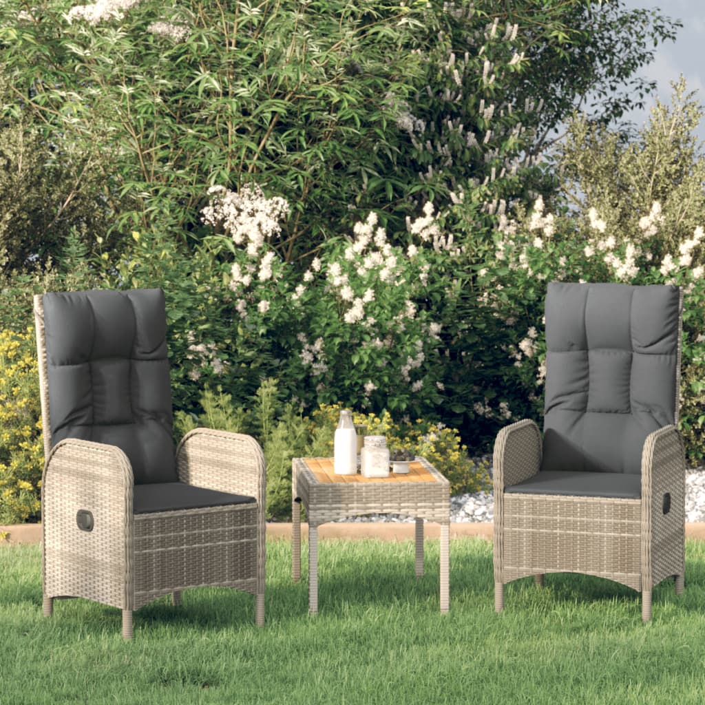 Set Mobilier De Grădină Cu Perne, 3 Piese, , Poliratan