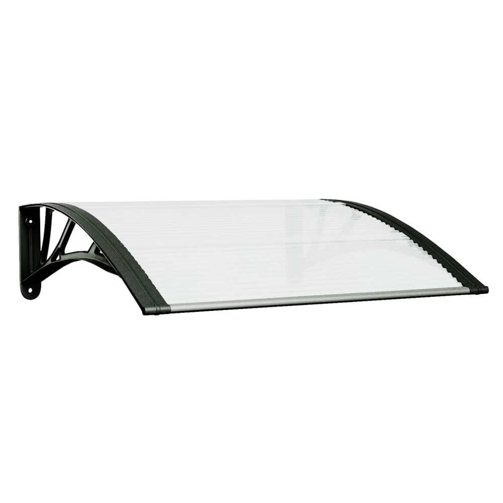 Copertină De Ușă, Negru Și Transparent, 80X75 Cm, Policarbonat