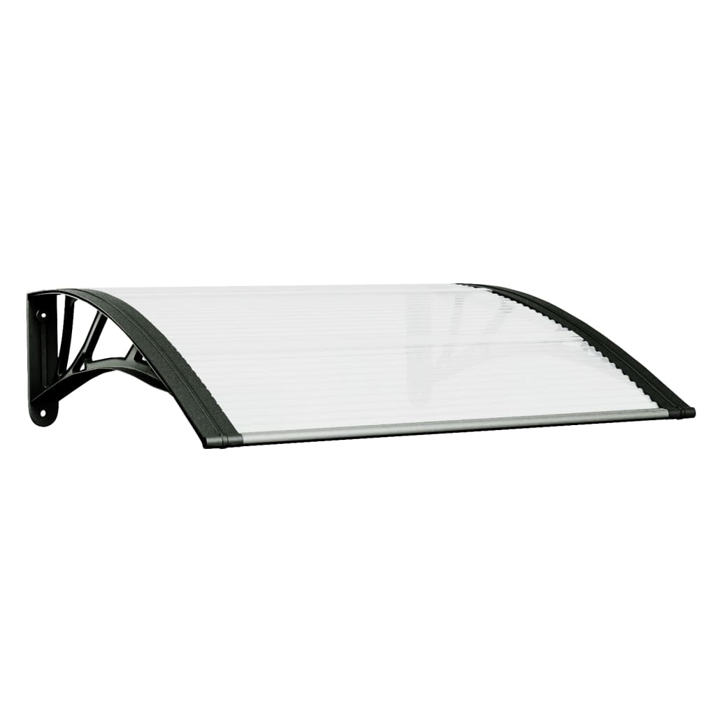 Copertină De Ușă, Negru Și Transparent, 80X75 Cm, Policarbonat