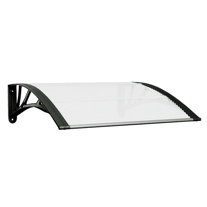 Copertină De Ușă, Negru Și Transparent, 80X75 Cm, Policarbonat
