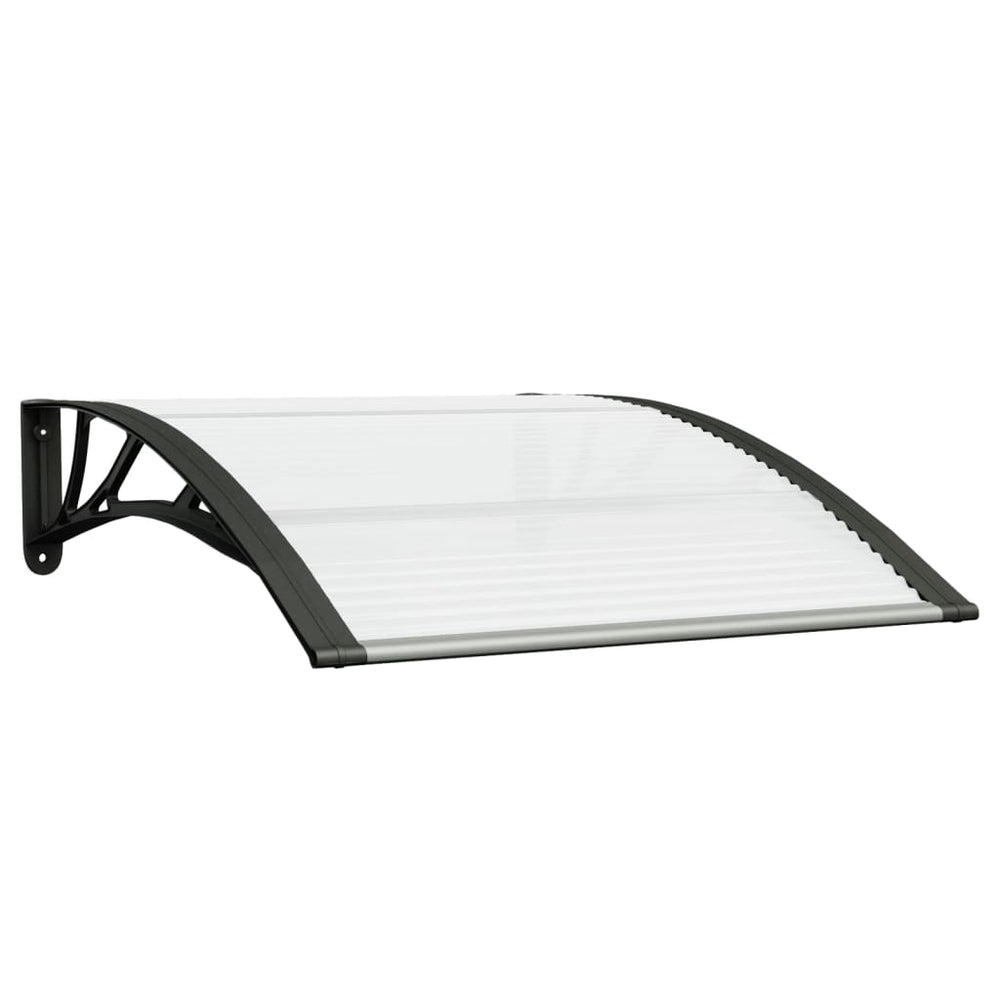 Copertină De Ușă, Negru Și Transparent, 100X75 Cm, Policarbonat