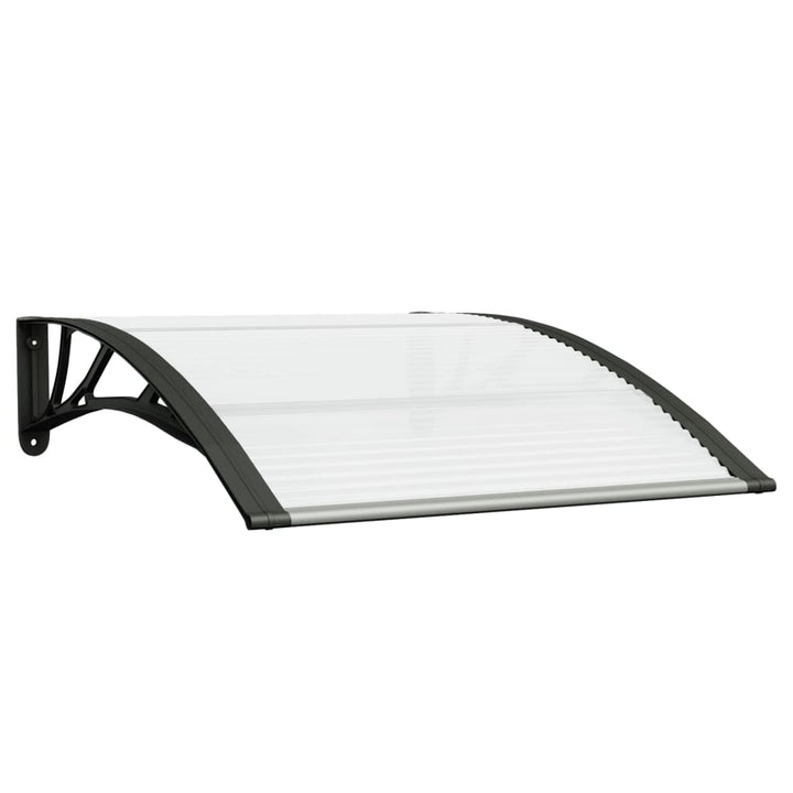 Copertină De Ușă, Negru Și Transparent, 100X75 Cm, Policarbonat