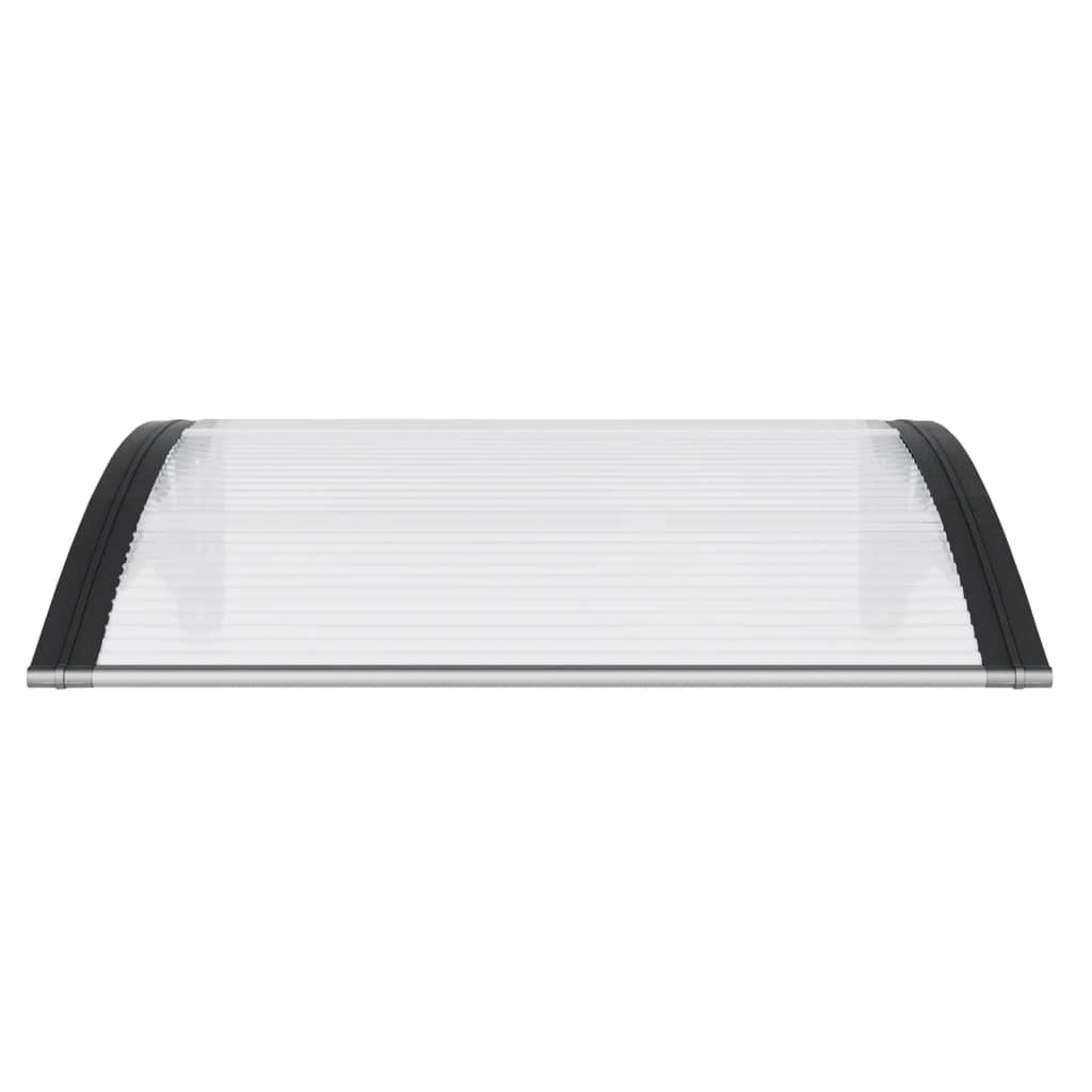 Copertină De Ușă, Negru Și Transparent, 100X75 Cm, Policarbonat