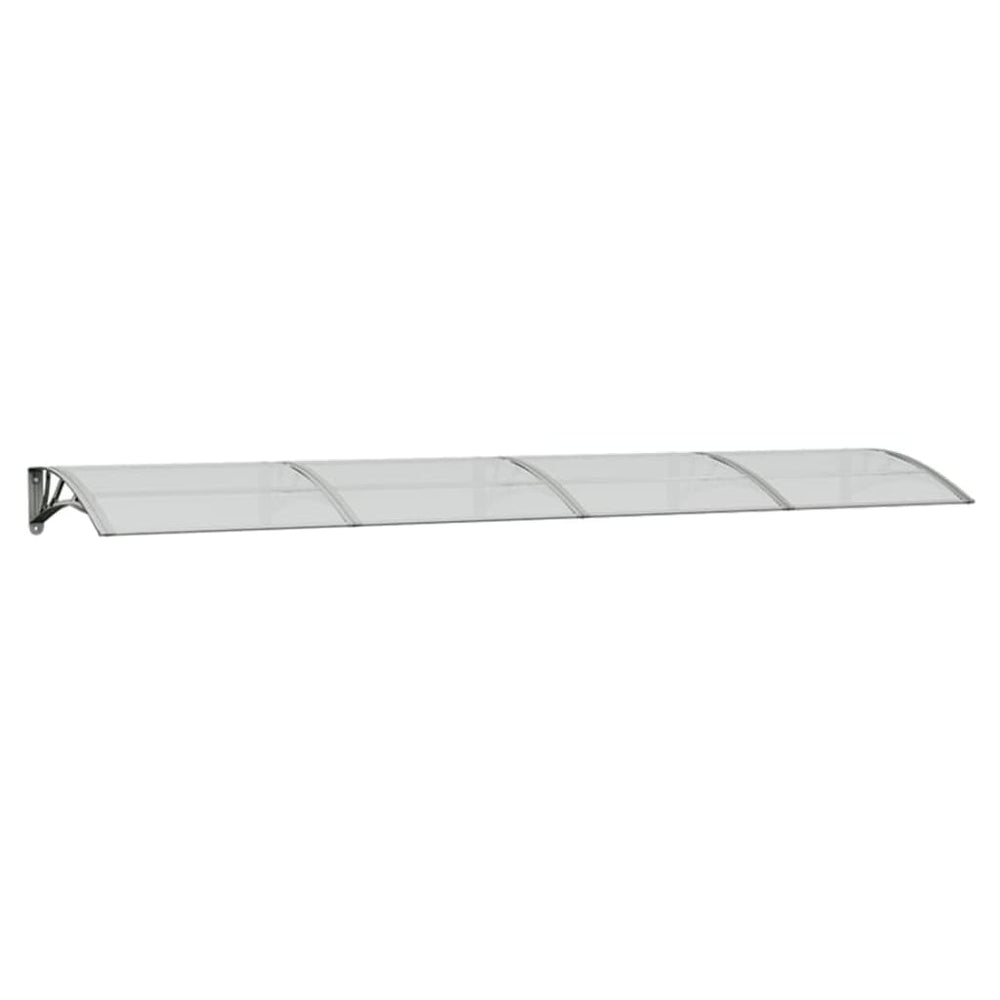 Copertină De Ușă, Gri Și Transparent, 350X75 Cm, Policarbonat