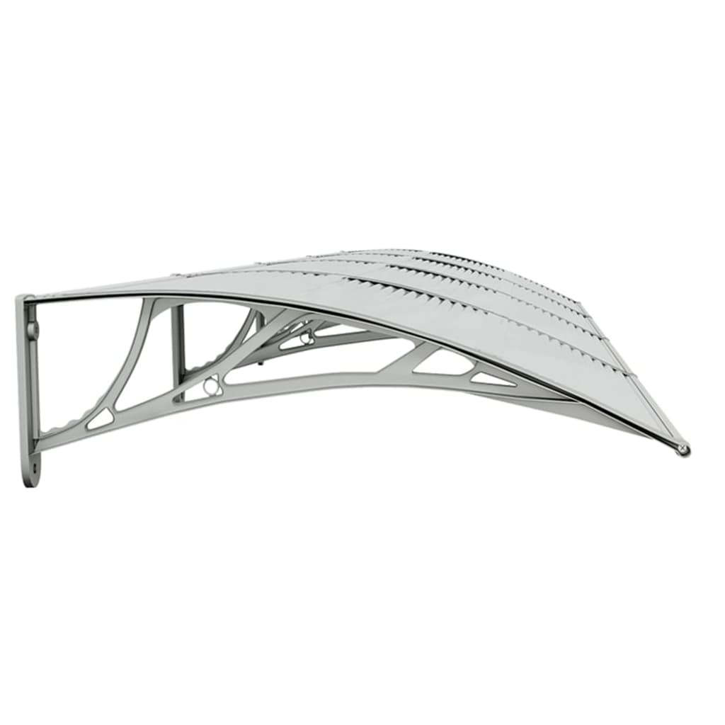 Copertină De Ușă, Gri Și Transparent, 350X75 Cm, Policarbonat