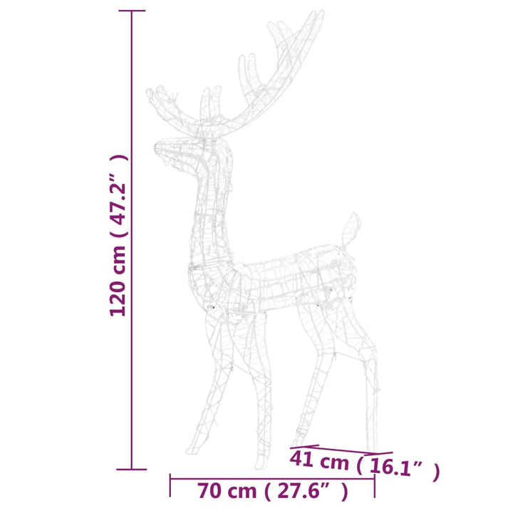 Decorațiuni Reni De Crăciun, 2 Buc., , 120 Cm, Acril Albastru