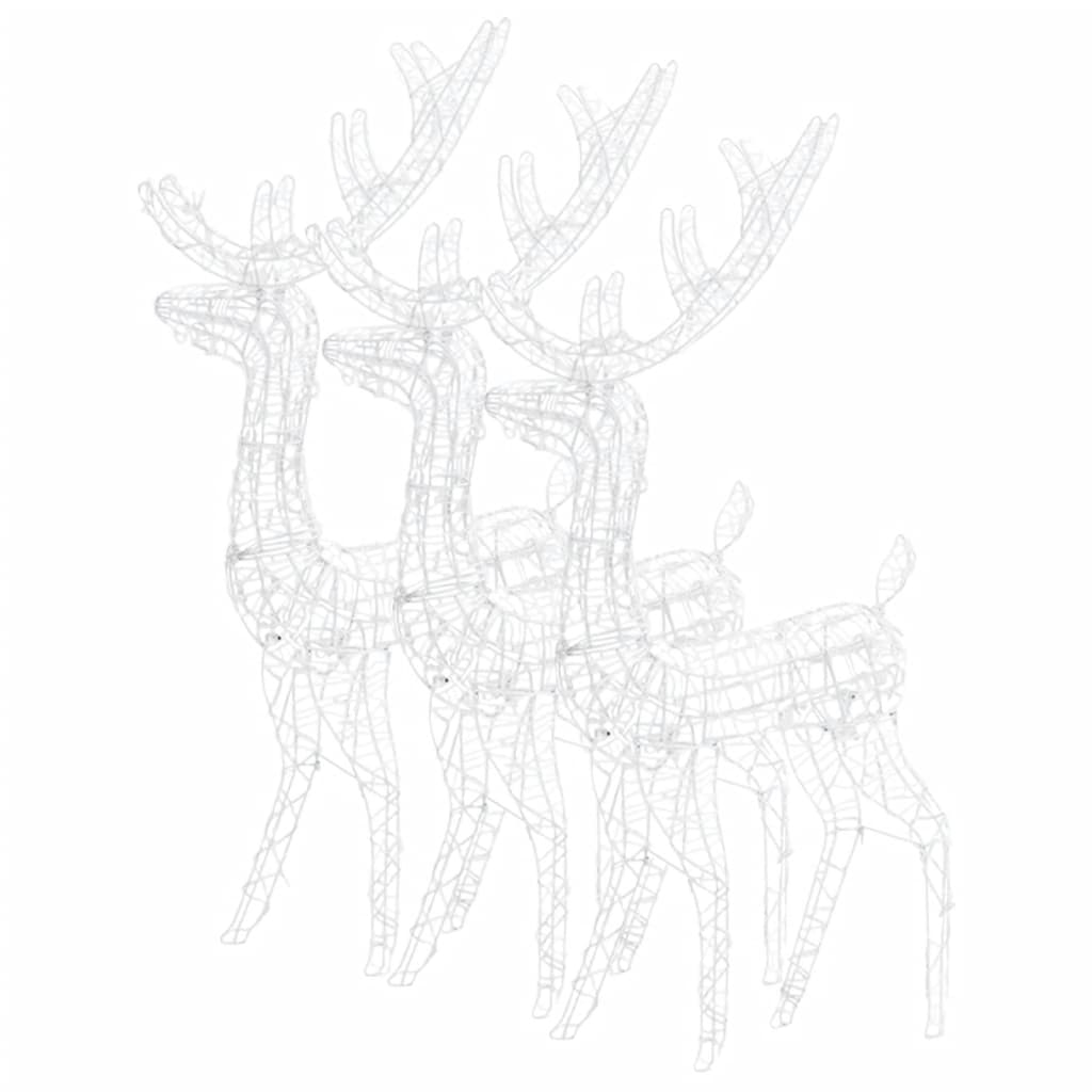 Decorațiuni Reni De Crăciun, 3 Buc., , 120 Cm, Acril Albastru