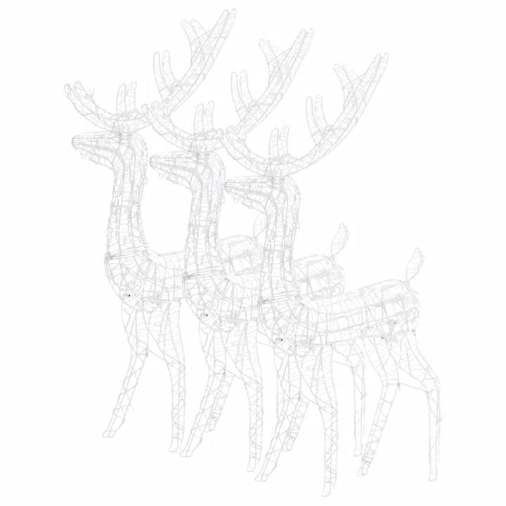 Decorațiuni Reni De Crăciun, 3 Buc., , 120 Cm, Acril Albastru