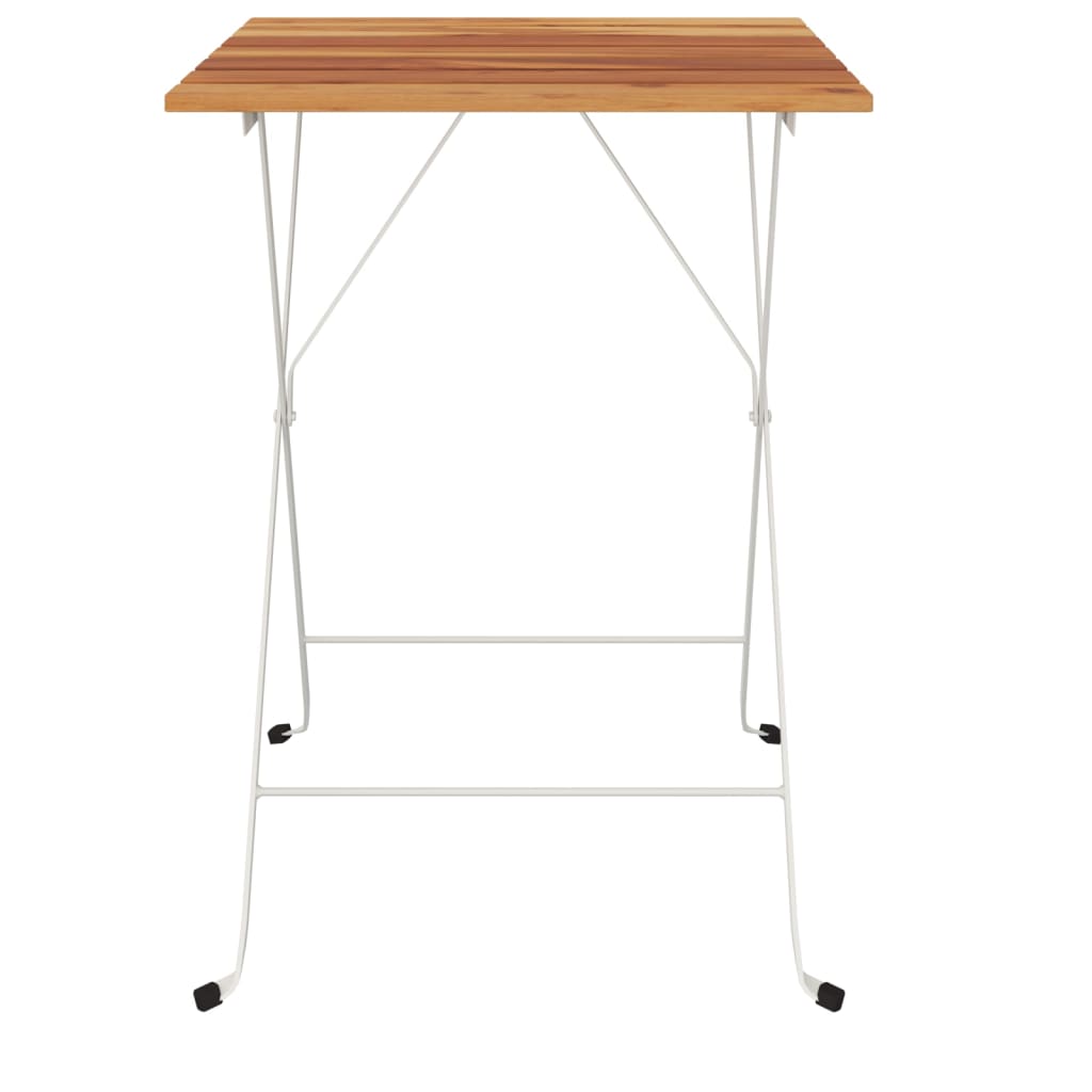 Masă De Bistro Pliabilă 55X54X71 Cm Lemn Masiv De Acacia & Oțel
