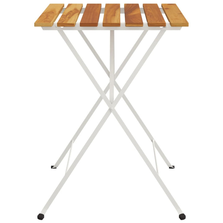 Masă De Bistro Pliabilă 55X54X71 Cm Lemn Masiv De Acacia & Oțel