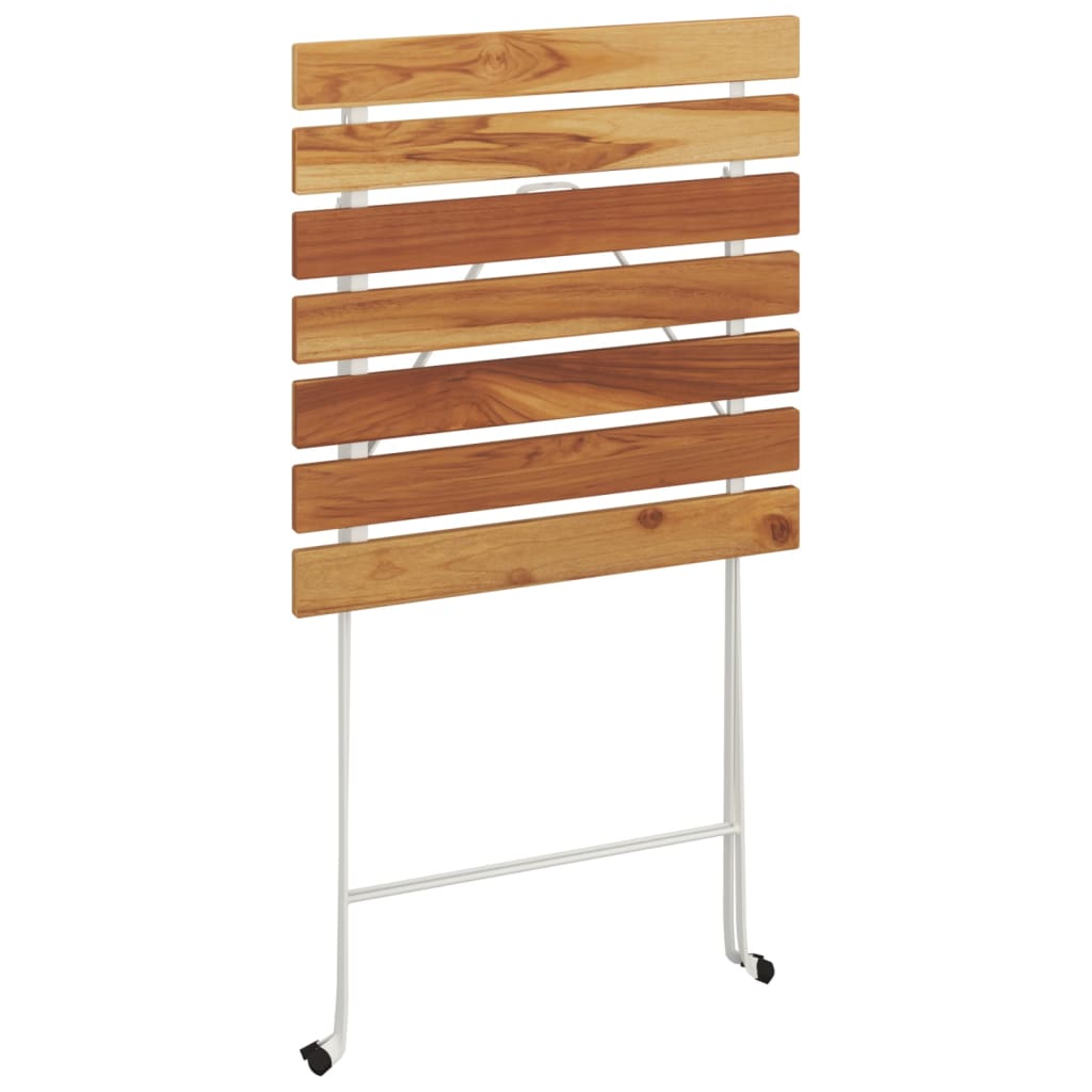 Masă De Bistro Pliabilă 55X54X71 Cm Lemn Masiv De Acacia & Oțel