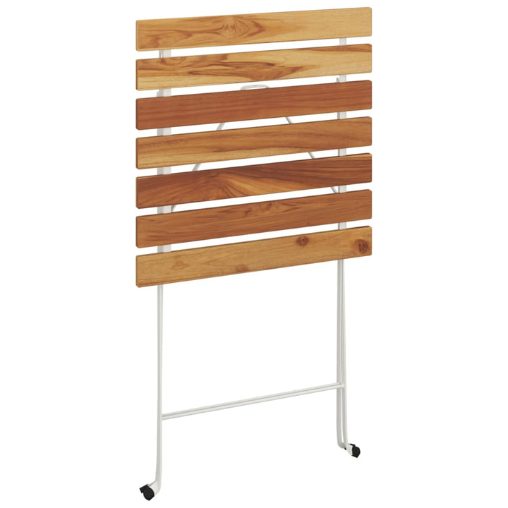 Masă De Bistro Pliabilă 55X54X71 Cm Lemn Masiv De Acacia & Oțel