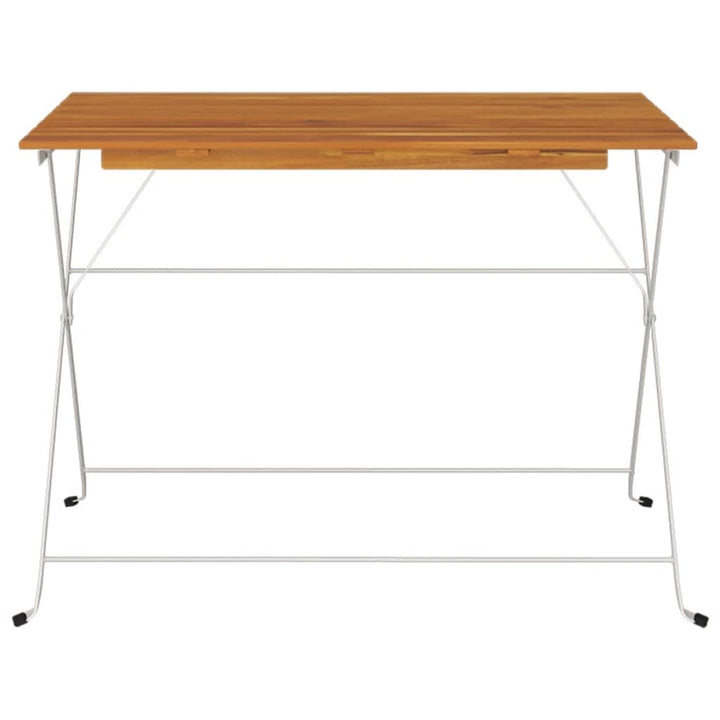 Masă Bistro Pliabilă 100X54X71 Cm, Lemn Masiv De Acacia & Oțel