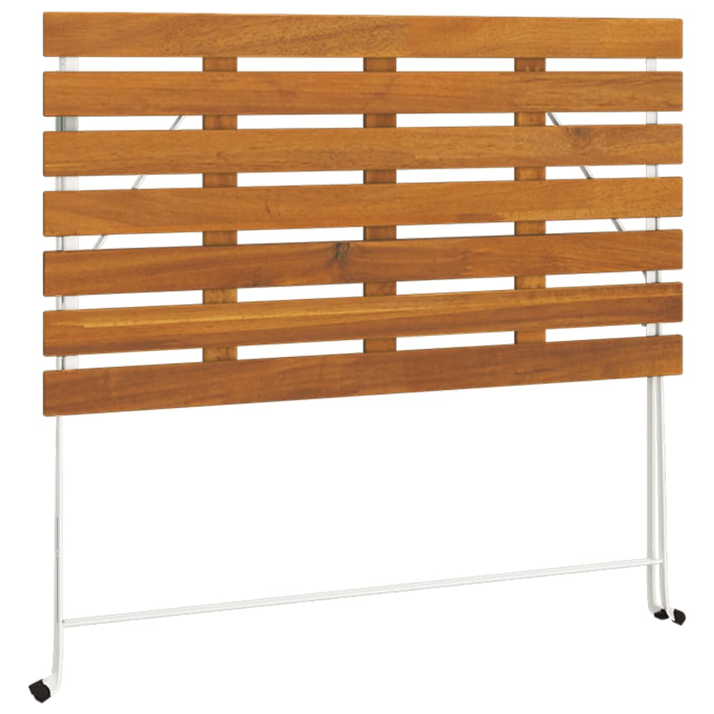Masă Bistro Pliabilă 100X54X71 Cm, Lemn Masiv De Acacia & Oțel