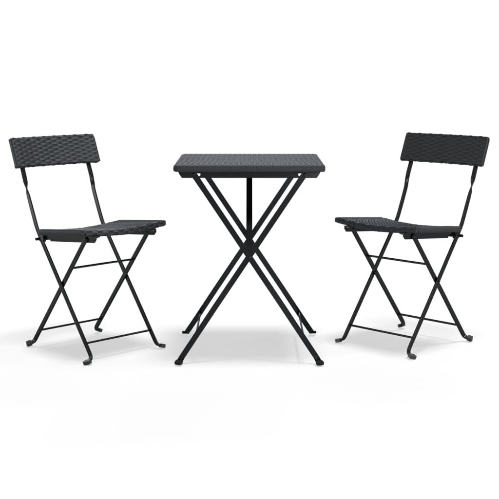 Set Mobilier Bistro Pliabil, 3 Piese, , Poliratan