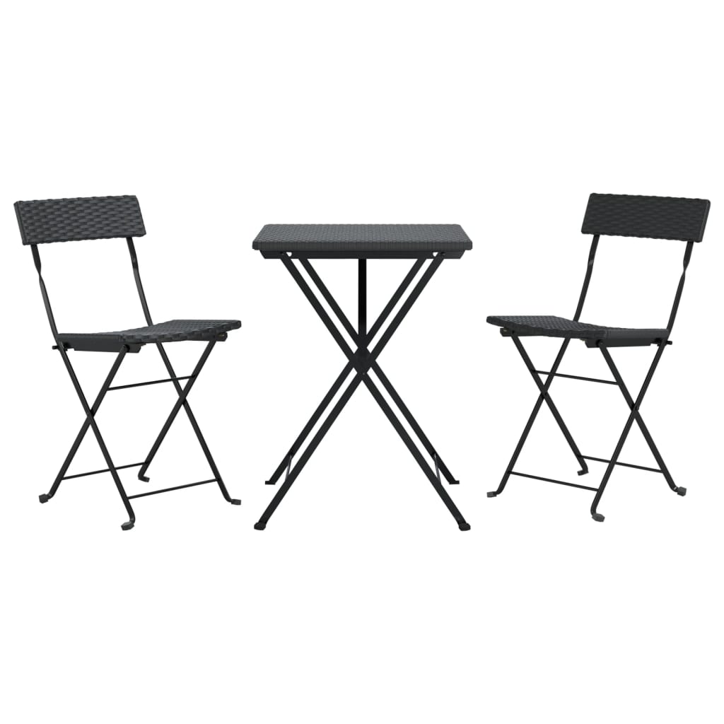 Set Mobilier Bistro Pliabil, 3 Piese, , Poliratan