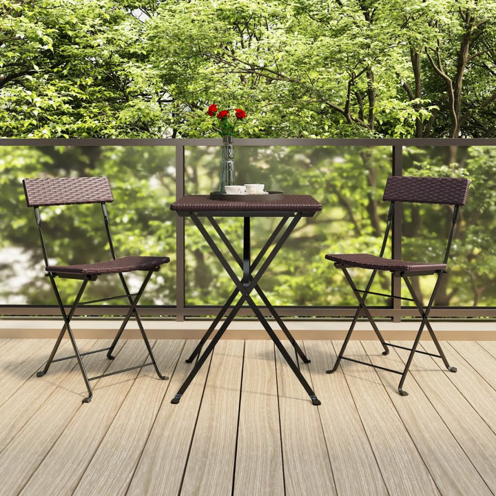 Set Mobilier Bistro Pliabil, 3 Piese, , Poliratan