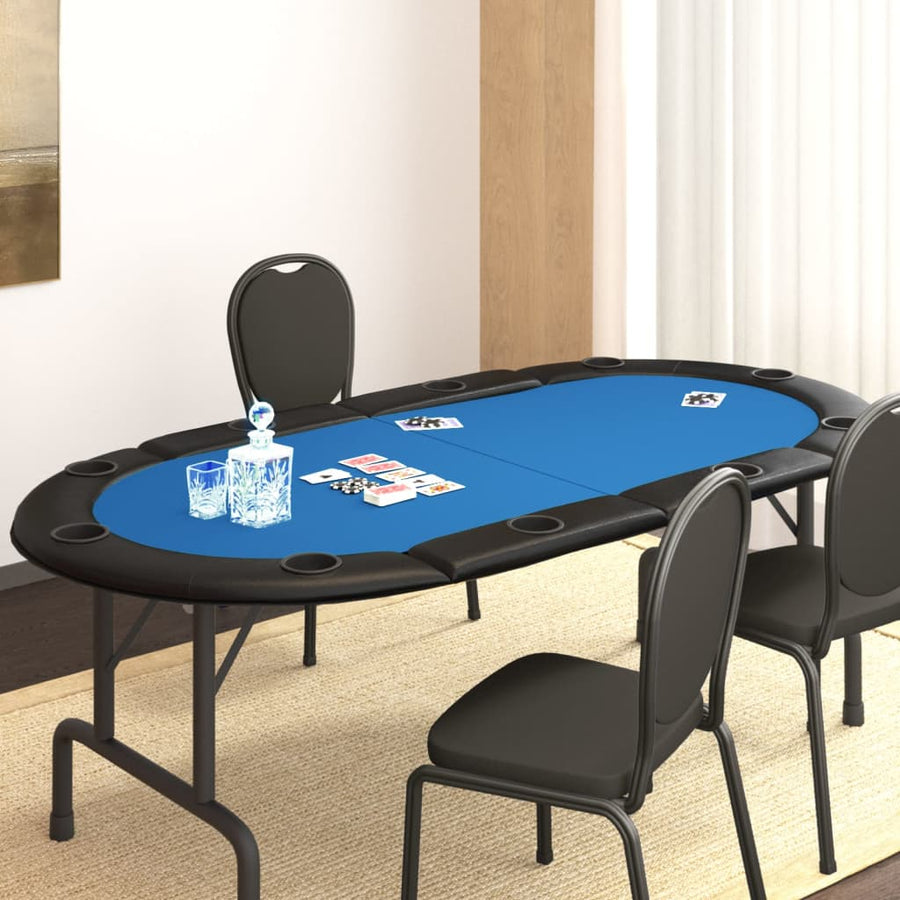 Blat Masă De Poker, 10 Jucători, Pliabil, 208X106X3 Cm